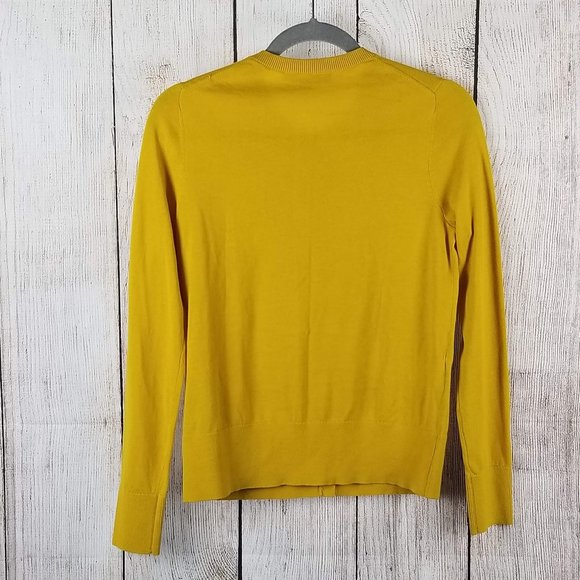 LOFT SIGNATURE CARDIGAN gold Sz small - Picture 3 of 5